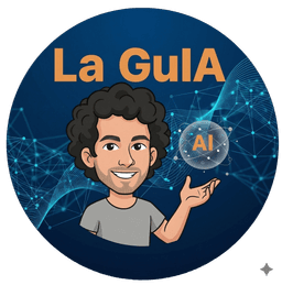 Logo de La GuIA — personaje animado sosteniendo una esfera de IA